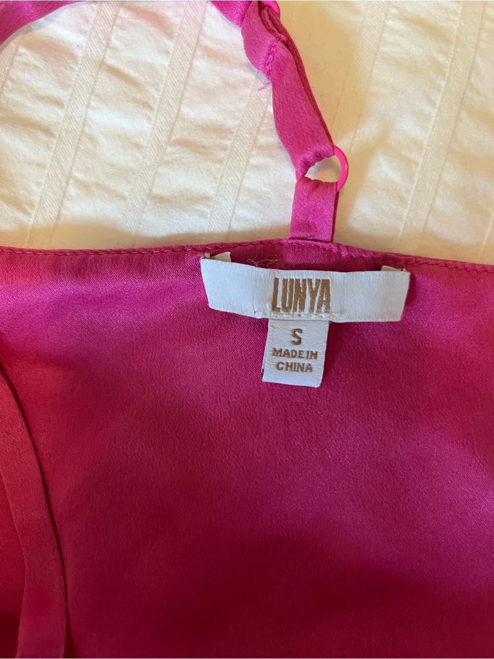 Lunya Washable Silk Slip Dress Nightgown in Magenta - Picture 3 of 14